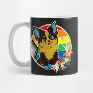 Progress Pride corgi Mug